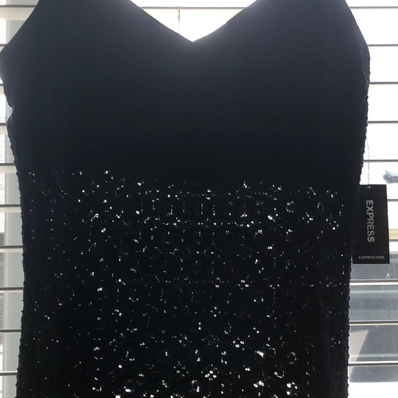 Black women’s cami, see-thru bottom, built-in bra - Picture 4 of 5